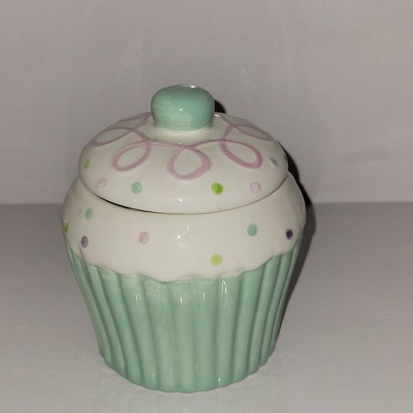 10 Strawberry Street Other - Pastel Mint Ceramic Cupcake Jar with Lid